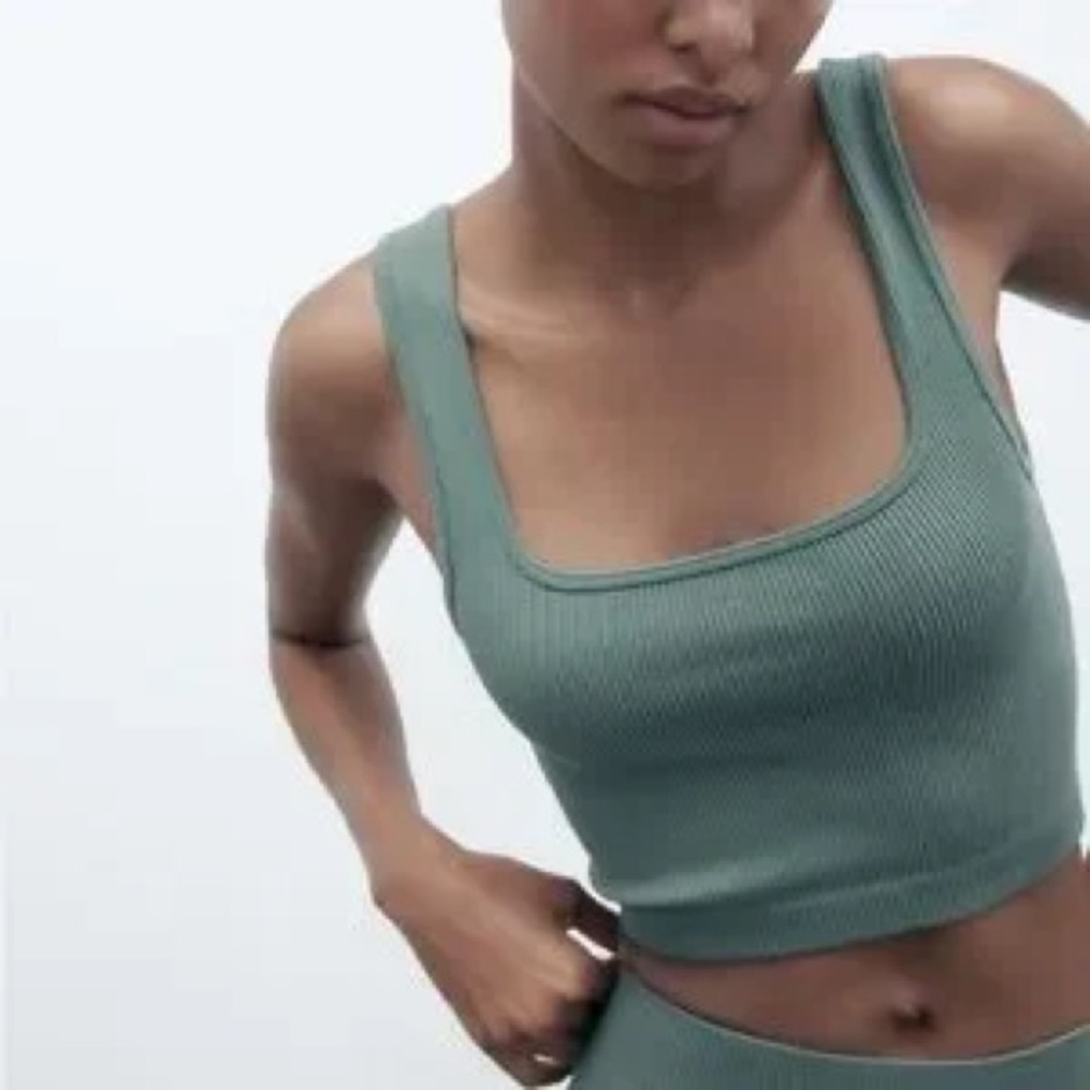 Zara Green Khaki Seamless Bra Top
